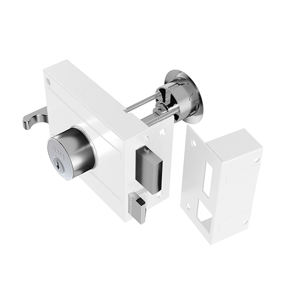Fechadura 701_100 Branco Espelho Inox Com Prolongador