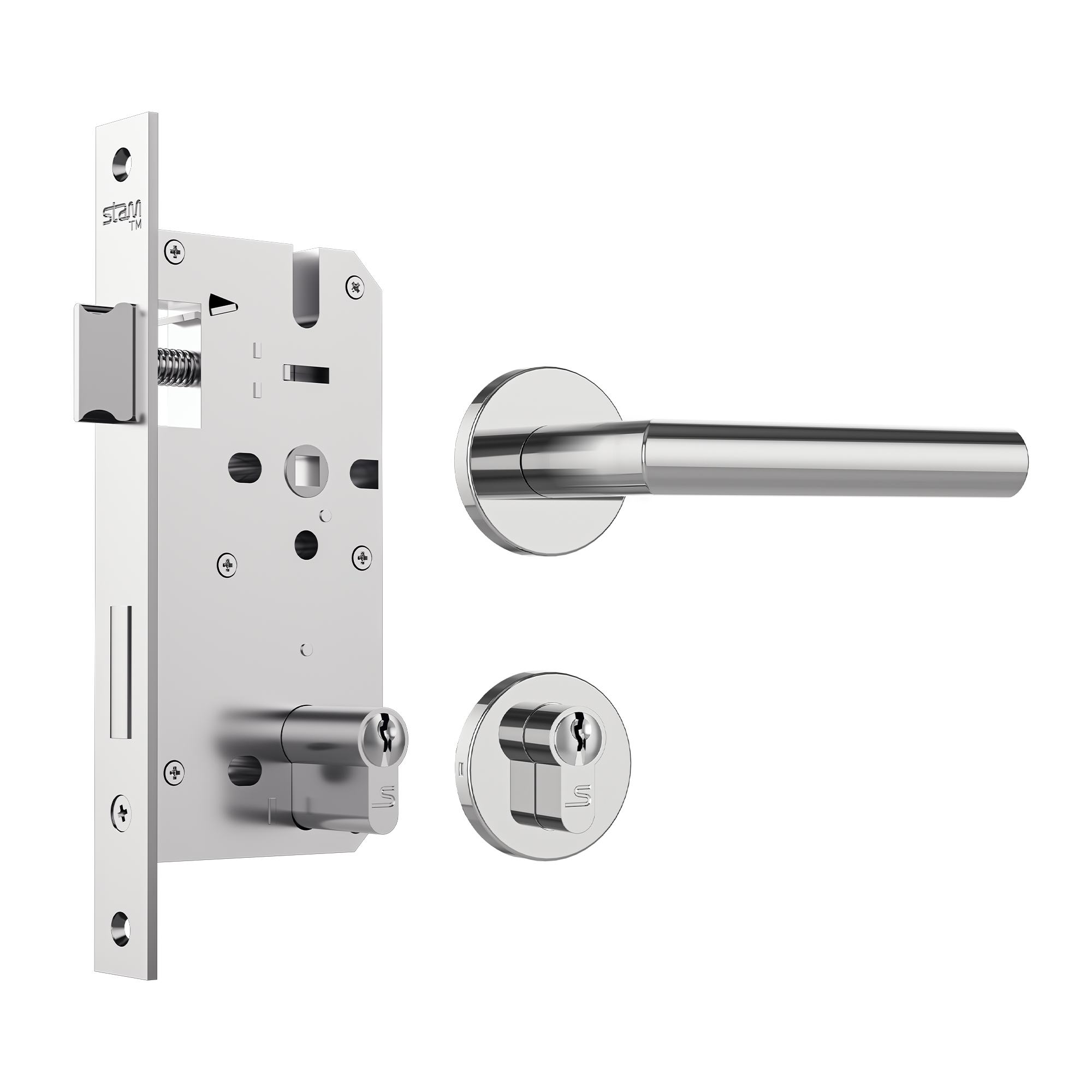 Fechadura - Fortinox 5100 - Externa - Inox Polido + maq - img01