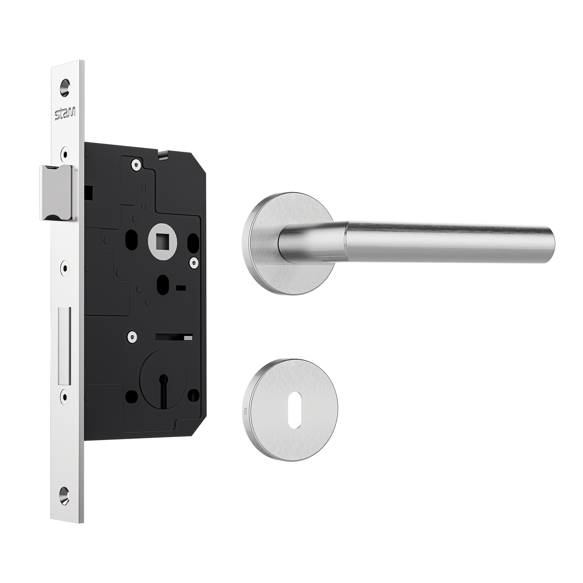 Fechadura - Fortinox 4100 - Interna - Inox Escovado + maq img01