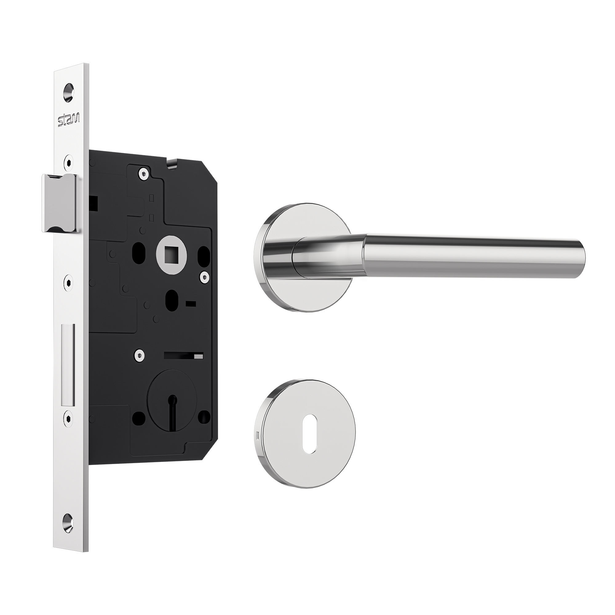 Fechadura - Fortinox 4100 - Interna- Inox Polido + maq img01